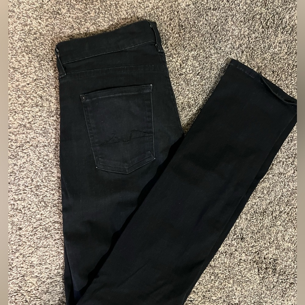 7 for all mankind black straight leg jean